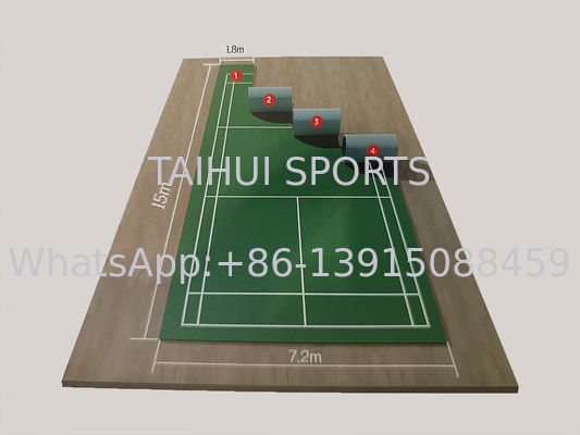 Sol sportif en PVC super résistant à l'usure, antidérapant et imperméable pour terrains de basket-ball, de volley-ball et de badminton
