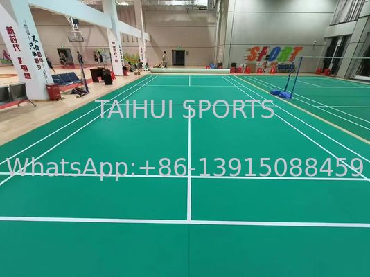 Sol sportif intérieur en PVC antidérapant, absorbant les chocs, imperméable, sol de court sportif en vinyle pour volleyball, badminton, basketball