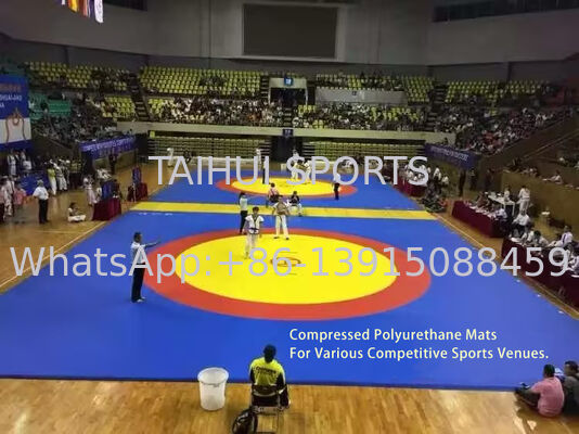 Tapis de Judo de qualité événementielle 230kgs/m3, épaisseur de 40mm, en cuir PU, tapis d'entraînement de karaté, de lutte et de Taekwondo