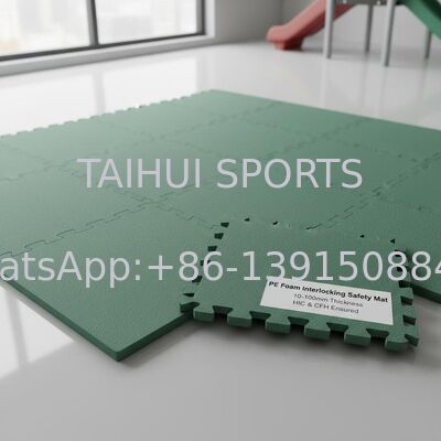 Tapis de sécurité en mousse de PE avec une épaisseur de 10 à 100 mm et HIC et CFH assurés pour le tampon de choc de terrain de jeu